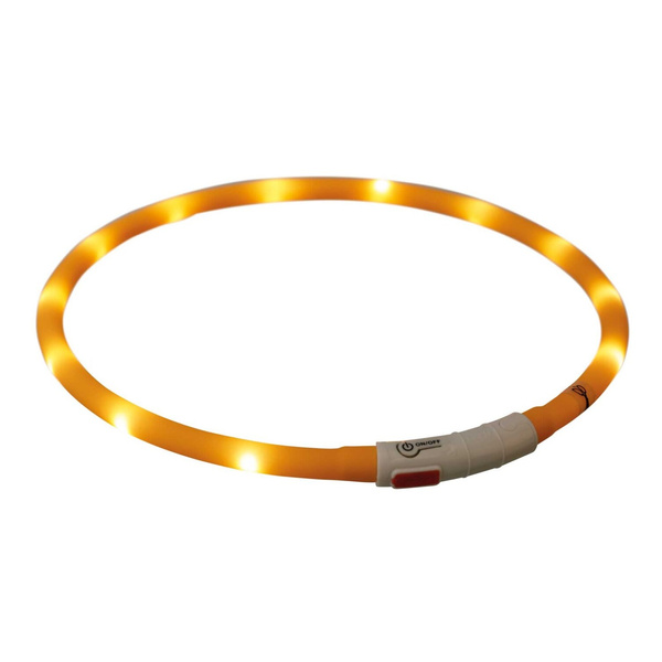 Trixie Obroża Opaska świecąca USB silikon XS-XL 70cm/10mm pomarańcz