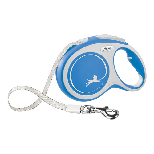 FLEXI Smycz automatyczna dla psa New Comfort L taśma 8 m kol. niebieski