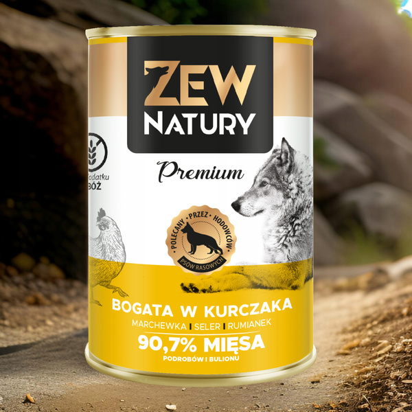 Mokra Karma Dla Psa Bogata w Kurczaka Puszka 400g Zew Natury PREMIUM