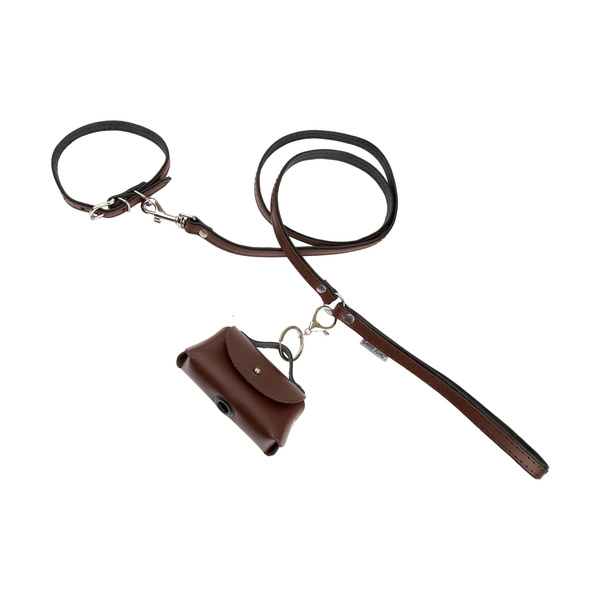 Barry King Obroża skórzana dla psa, brązowy/czarny, XS-S, 12mm/35cm