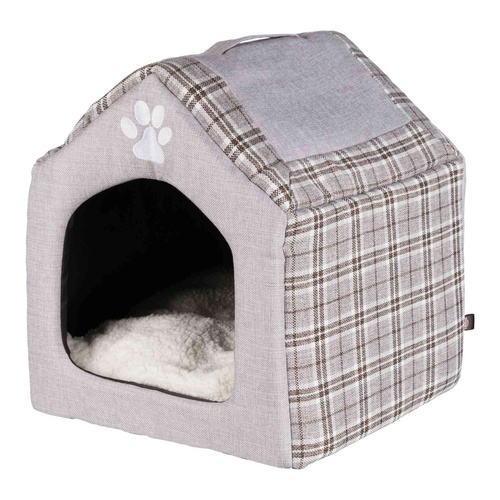 Trixie Legowisko zamknięte Silas, 40 × 45 × 40 cm, szare/kremowe