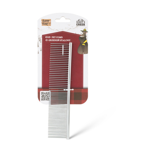Barry King Grzebień stalowy, szary, 4,2 x 19 cm