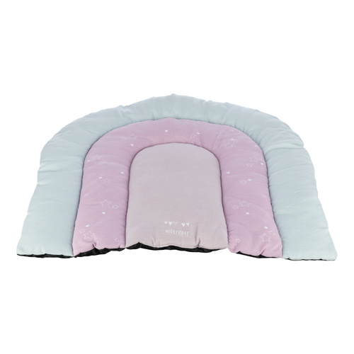 Trixie Junior patchwork mata, dla szczeniąt/kociąt, welur, 68 × 62 cm, miętowy/jasnoliliowy/różowy