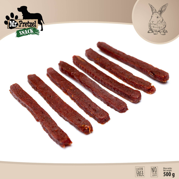 Mr. Pretzel Przysmaki dla psa Paski z królika 500g