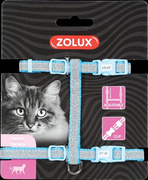 ZOLUX Szelki nylon regul. SHINY kol. niebieski
