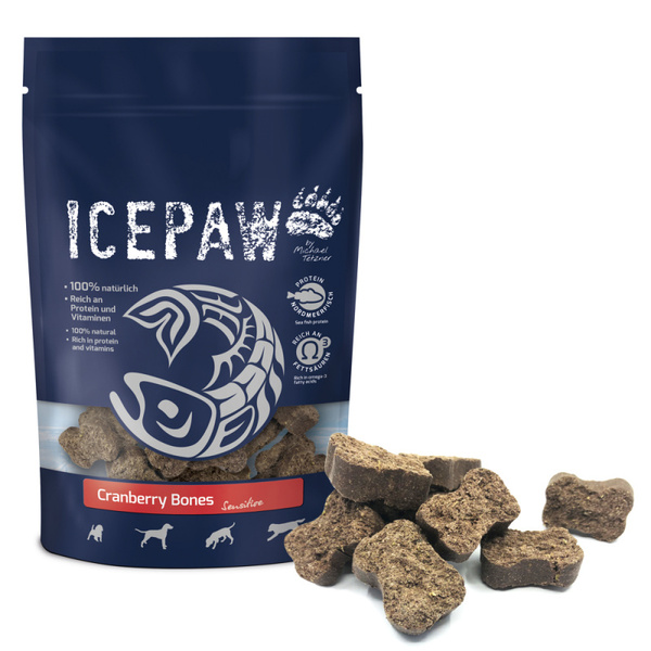 ICEPAW Vet Line Sensitive - Cranberry Bones - przysmaki z żurawiną i kaolinitem (200g)