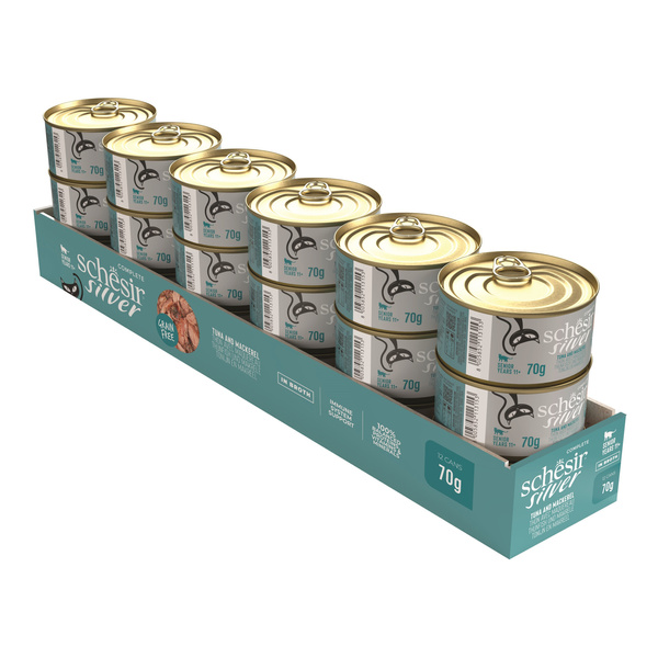 Schesir Silver karma mokra dla kota tuńczyk z makrelą 70 g