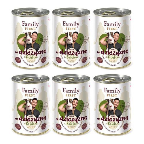 Family First DZICZYZNA z batatami dla Psa 6 x 400g