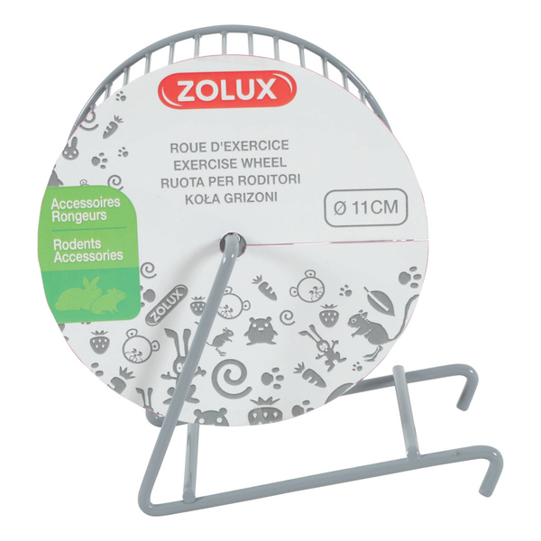 ZOLUX Kołowrotek metalowy dla gryzonia 11 cm kol. szary