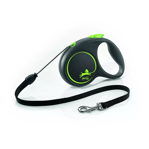 FLEXI Smycz automatyczna dla psa Black Design M linka 5 m kol. zielony