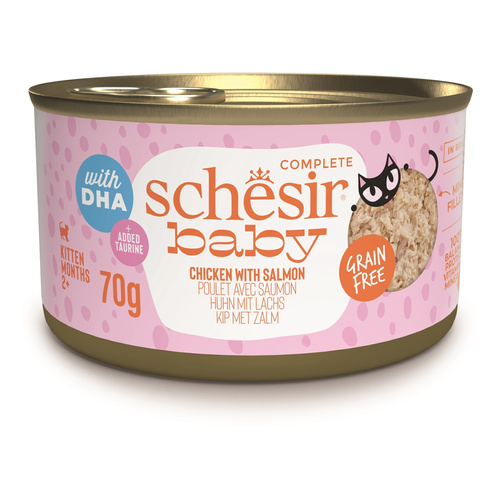 Schesir Baby karma mokra dla kociąt kurczak z łososiem 70 g