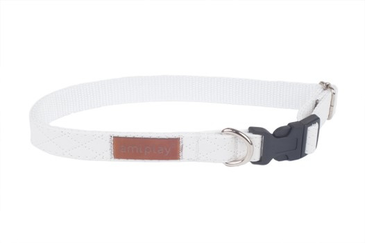 amiplay OBROŻA dla Psa Cambridge SKÓRA L 35-50cm Biała
