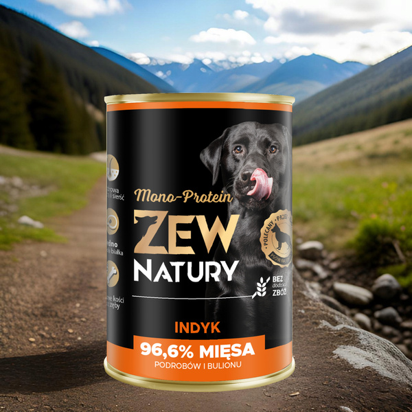 Mokra Karma Dla Psa Indyk Puszka 400g Zew Natury MONO-PROTEIN
