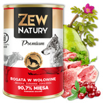 Mokra Karma dla Psa ZEW NATURY 400g Bogata w Wołowinę Dla Dorosłych Psów
