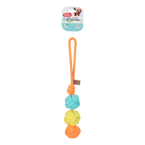 ZOLUX Zabawka dla psa szarpak 3 piłki sznur TWIST 42cm