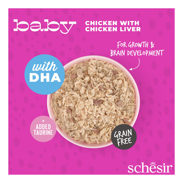 Schesir Baby karma mokra dla kociąt kurczak z wątróbką 70 g