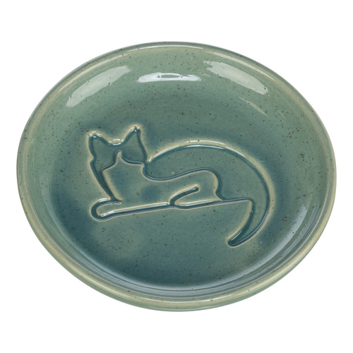 Trixie Miska ceramiczna dla kota z wytłoczonym kotem niebieska 015l/14,5cm
