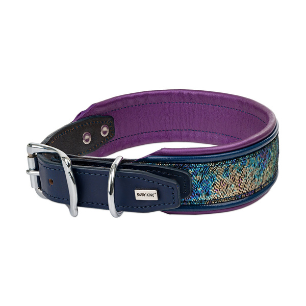 Barry King Obroża skórzana, 37-44 cm/34 mm, fioletowy