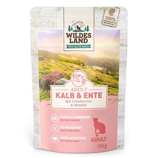 WILDES LAND CAT Classic Kalb Ente - cielęcina i kaczka z żurawiną (100g)