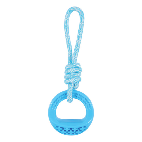 Zolux Zabawka dla psa okrągła ze sznurem TPR SAMBA 26 cm kol. niebieski