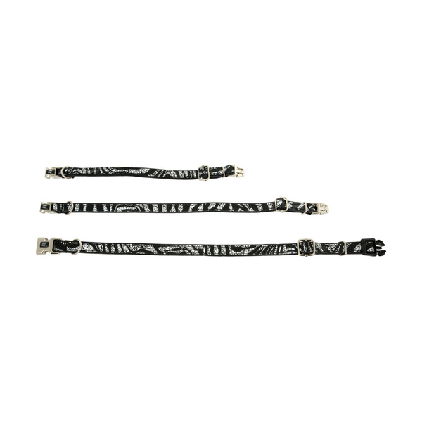 Barry King Obroża dla psa, Equilibre, Czarna Zebra, skórzana nikiel, M 16mm/30-50cm