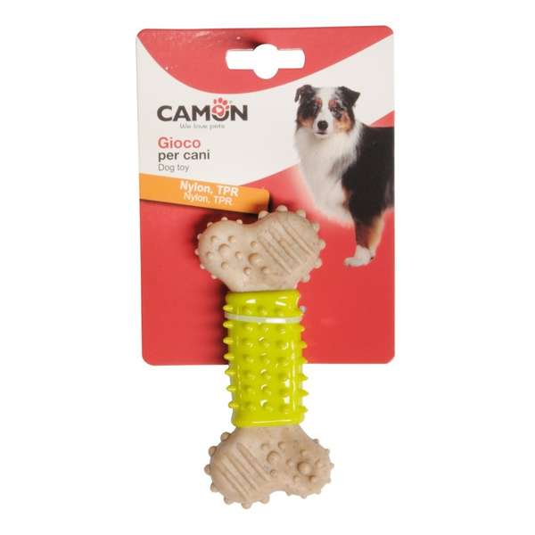CAMON DOG TOY Zabawka dla psa - kość nylonowa  z końcówkami TPR 13cm AD0747