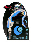 FLEXI Smycz automatyczna New Comfort M linka 8m/ 20kg niebieski