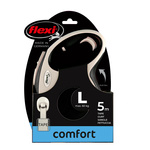 FLEXI Smycz automatyczna dla psa New Comfort L taśma 5 m kol. czarny