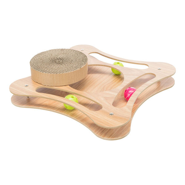 Trixie Drapak kartonowy z Drewnianą ramką piłkami z kocimiętką 35cm
