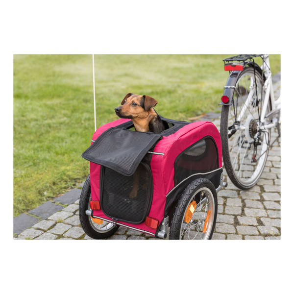 Trixie Przyczepka rowerowa, czerwono-czarna, S: 53 × 60 × 60/117 cm