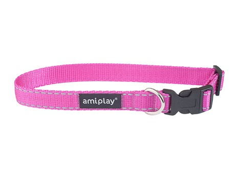 amiplay Obroża regulowana Reflective XL 45-70x2,5 Rożowy