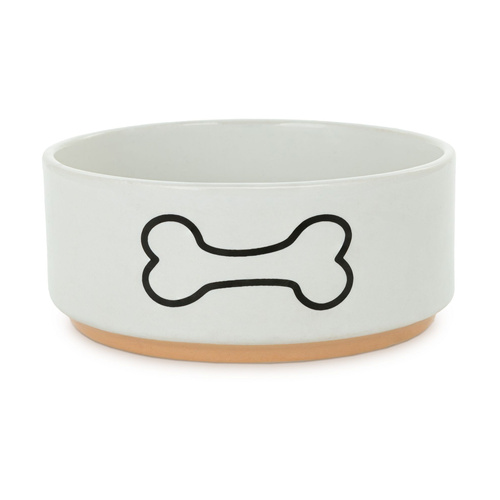 Barry King Miska, dla psa, biała, nadruk kość, ceramiczna, na podstawce, 12cm