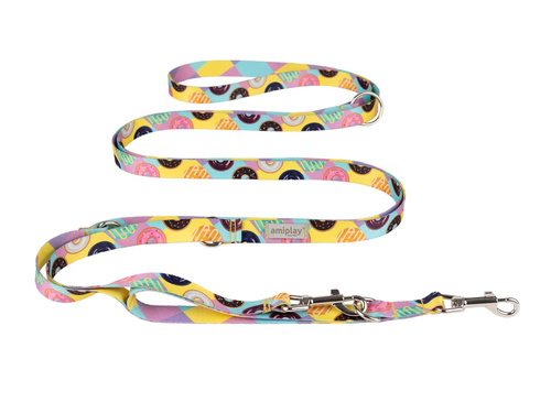 amiplay Smycz regulowana 8in1 BeHappy S 200-400x1,5cm Donut