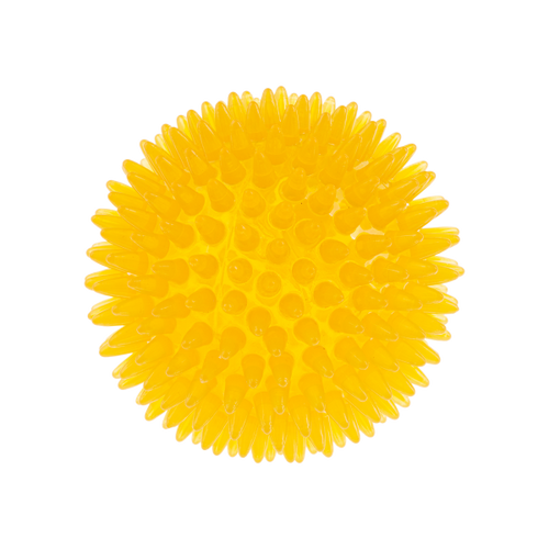 Flip Ball Kolorowa piszcząca piłka jeż dla psa żółta 10cm