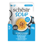 Schesir Soup karma mokra dla kotów zupa tuńczyk z kalmarami 40 g