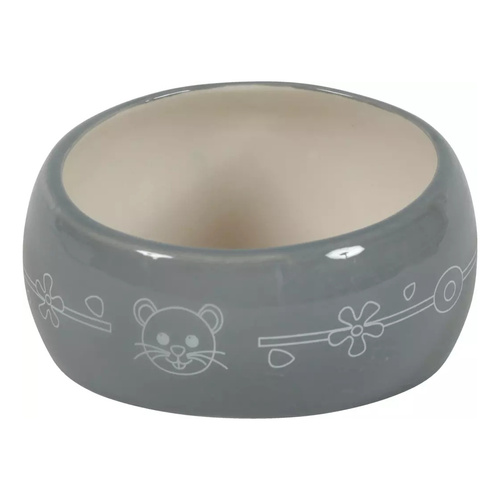 ZOLUX Miska ceramiczna dla gryzonia, przeciw rozsypywaniu 200 ml szary/beż