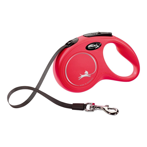 FLEXI Smycz automatyczna dla psa NEW CLASSIC taśma S 5m czerwona