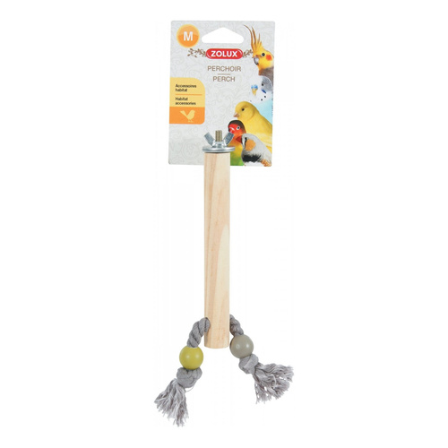 ZOLUX Drewniana żerdka dla ptaków ze sznurkiem M