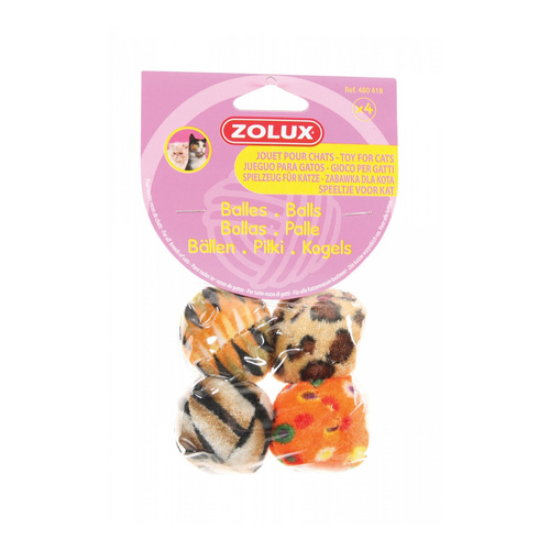 ZOLUX Zabawka dla kota zestaw 4 piłek wielokolorowych