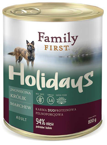 Family First Jagnięcina królik marchew adult 800g