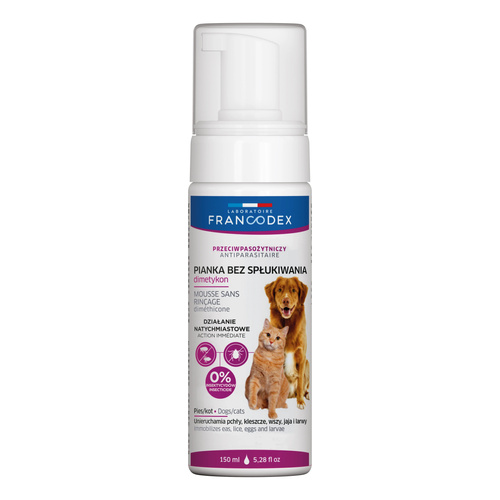 FRANCODEX PL Pianka dla psa i kota bez spłukiwania z dimetykonem 150 ml
