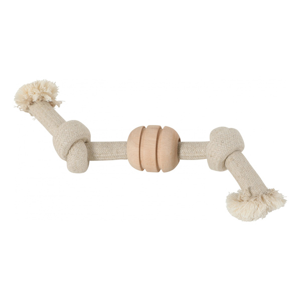 ZOLUX Zabawka sznurowa dla psa 2 węzły drewniany krążek WILD MIX 34,5cm