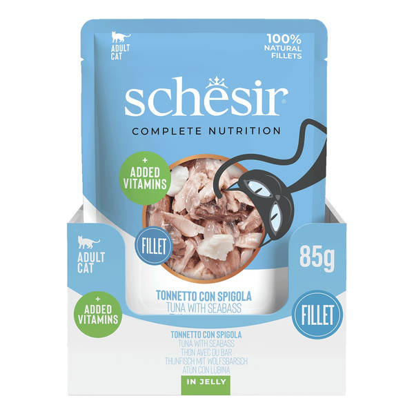 Schesir C&B karma mokra dla kotów tuńczyk z okoniem morski w galarecie 85 g