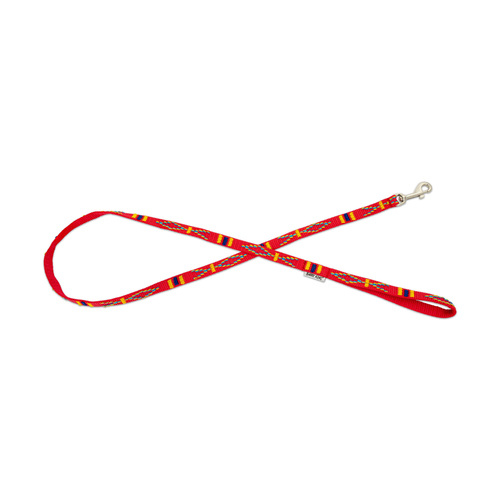 Barry King Smycz dla psa, czerwona, wzór etniczny, taśma polipropylenowa, 20mm/120cm