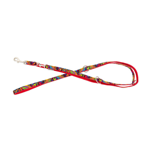 Barry King Smycz dla psa, wzór picasso, regulowana, taśma polipropylenowa, 16mm/220cm czerwona