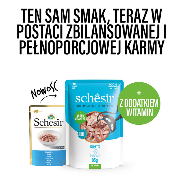 Schesir C&B karma mokra dla kotów tuńczyk w galarecie 85 g