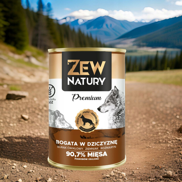 Mokra Karma Dla Psa ZEW NATURY 400g Bogata w Dziczyznę Dla Dorosłych Psów