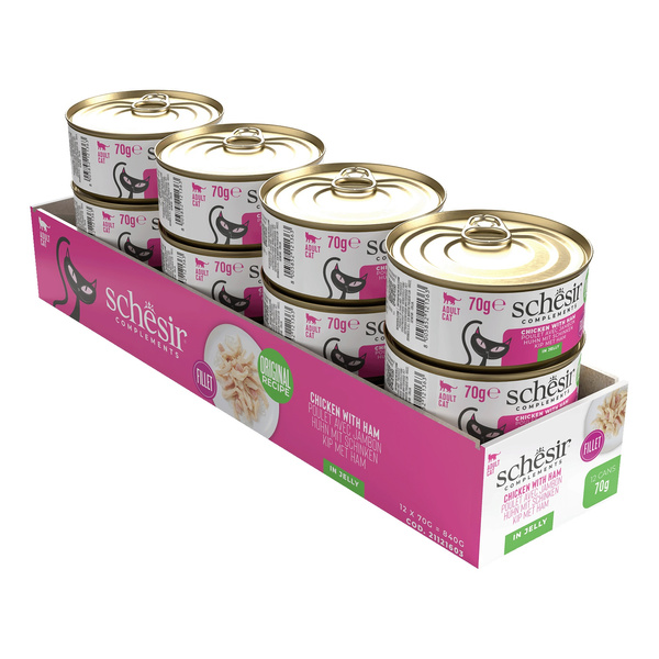 Schesir Complements karma mokra dla kotów kurczak z szynką w galarecie 70 g
