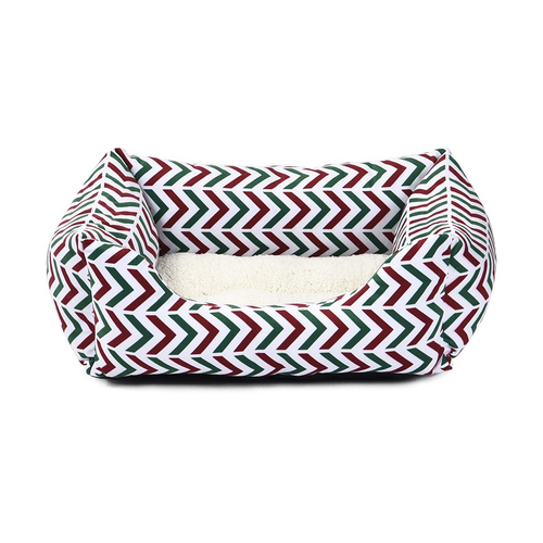 Barry King Legowisko dla psa, czerwono/zielone paski, 47x37cm,