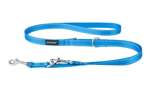 amiplay Smycz regulowana 6in1 Reflective L 100-200x2cm Niebieski